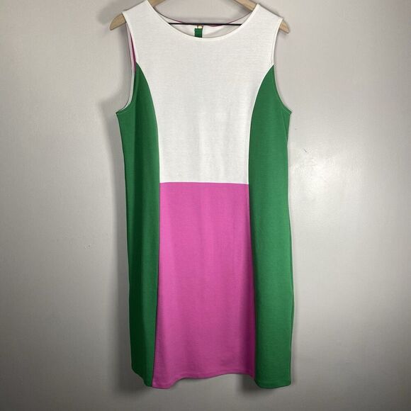 Boden Dresses & Skirts - BODEN Geraldine Ottoman Colorblock Ponte Knit Sheath Dress Sz 12 R pink white